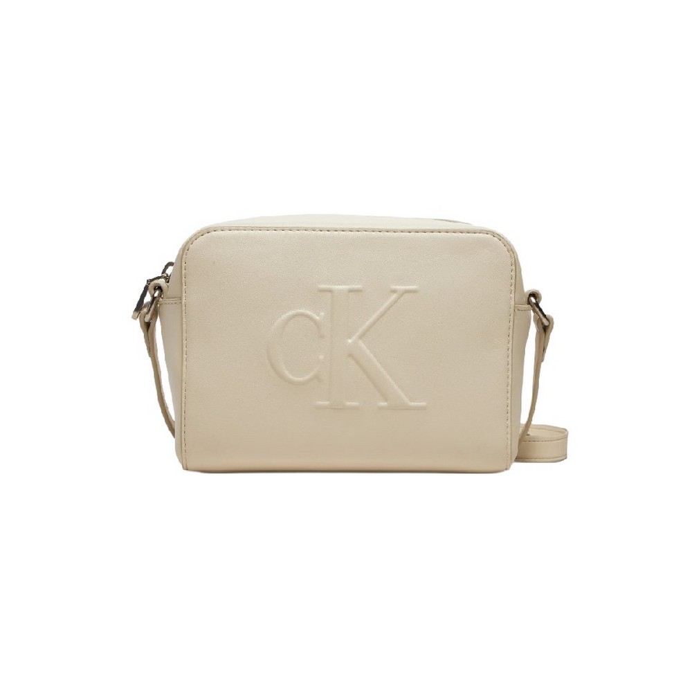 CALVIN KLEIN JEANS SCULPTED CAMERA BAG DEBOSS ΤΣΑΝΤΑ ΓΥΝΑΙΚΕΙΑ ECRU