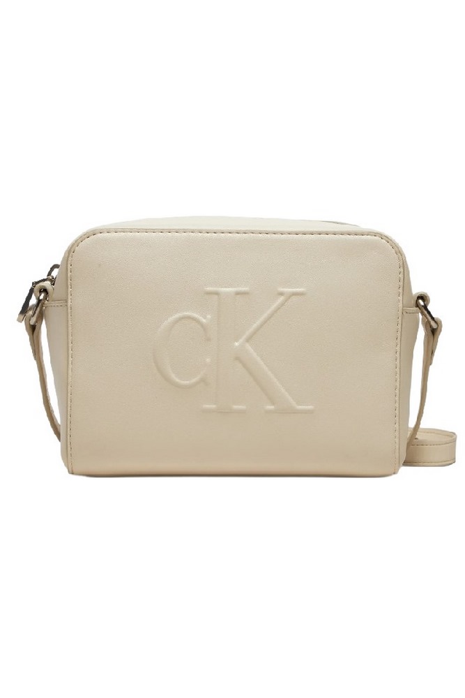 CALVIN KLEIN JEANS SCULPTED CAMERA BAG DEBOSS ΤΣΑΝΤΑ ΓΥΝΑΙΚΕΙΑ ECRU