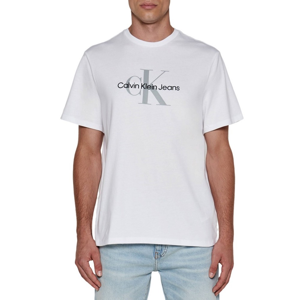 CALVIN KLEIN JEANS HERO MONOGRAM TEE T-SHIRT ΜΠΛΟΥΖΑ ΑΝΔΡΙΚΗ WHITE