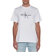 CALVIN KLEIN JEANS HERO MONOGRAM TEE T-SHIRT ΜΠΛΟΥΖΑ ΑΝΔΡΙΚΗ WHITE