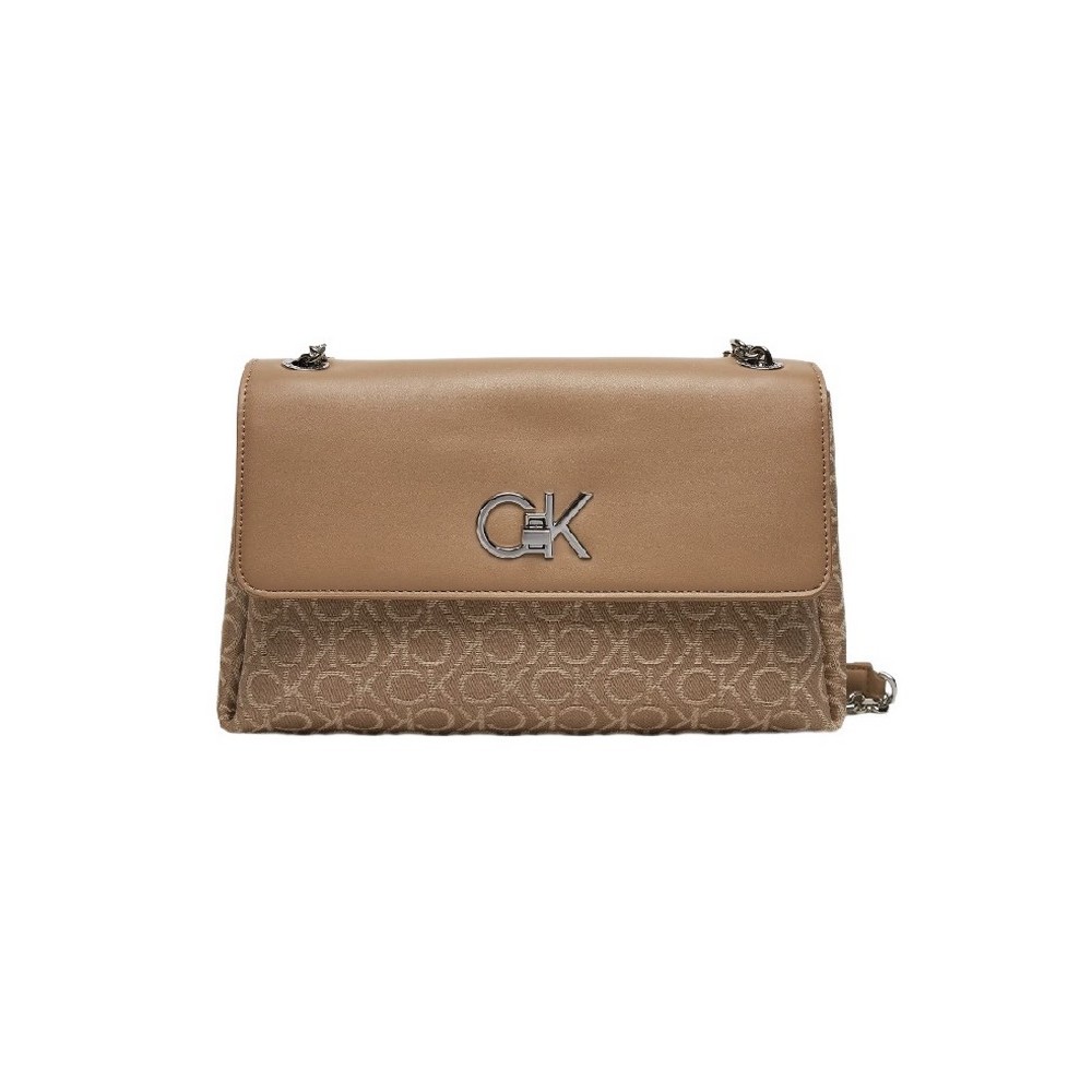 CALVIN KLEIN RE-LOCK CONV SHOULDER BAG_JQC ΤΣΑΝΤΑ ΓΥΝΑΙΚΕΙΑ BEIGE