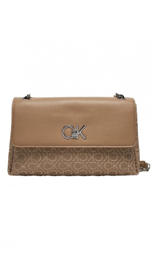 CALVIN KLEIN RE-LOCK CONV SHOULDER BAG_JQC ΤΣΑΝΤΑ ΓΥΝΑΙΚΕΙΑ BEIGE