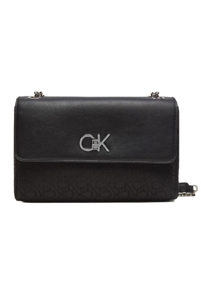 CALVIN KLEIN RE-LOCK CONV SHOULDER BAG_JQC ΤΣΑΝΤΑ ΓΥΝΑΙΚΕΙΑ BLACK