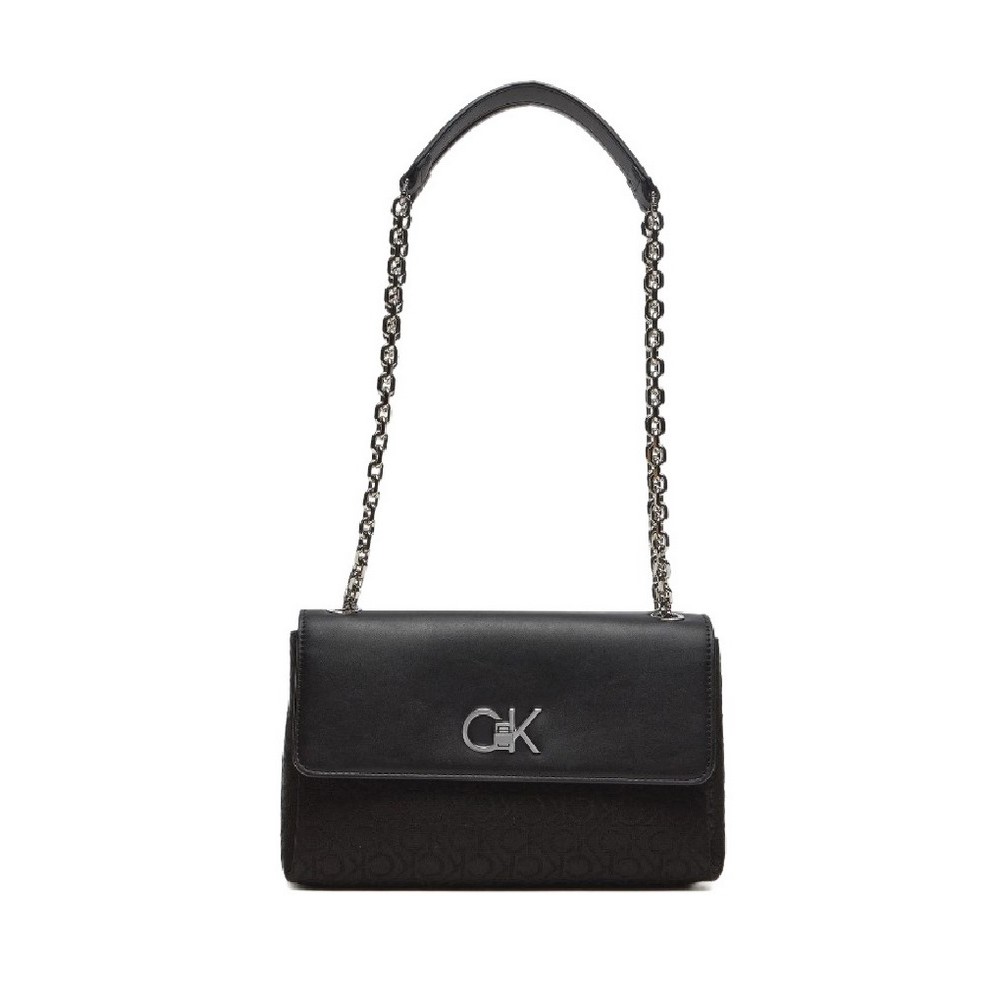 CALVIN KLEIN RE-LOCK CONV SHOULDER BAG_JQC ΤΣΑΝΤΑ ΓΥΝΑΙΚΕΙΑ BLACK