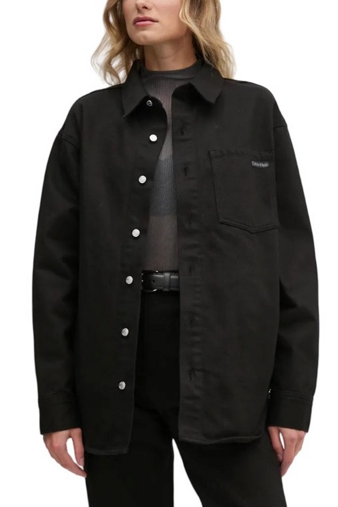 CALVIN KLEIN JEANS DAD DENIM OVERSHIRT ΠΟΥΚΑΜΙΣΟ ΓΥΝΑΙΚΕΙΟ DENIM BLACK