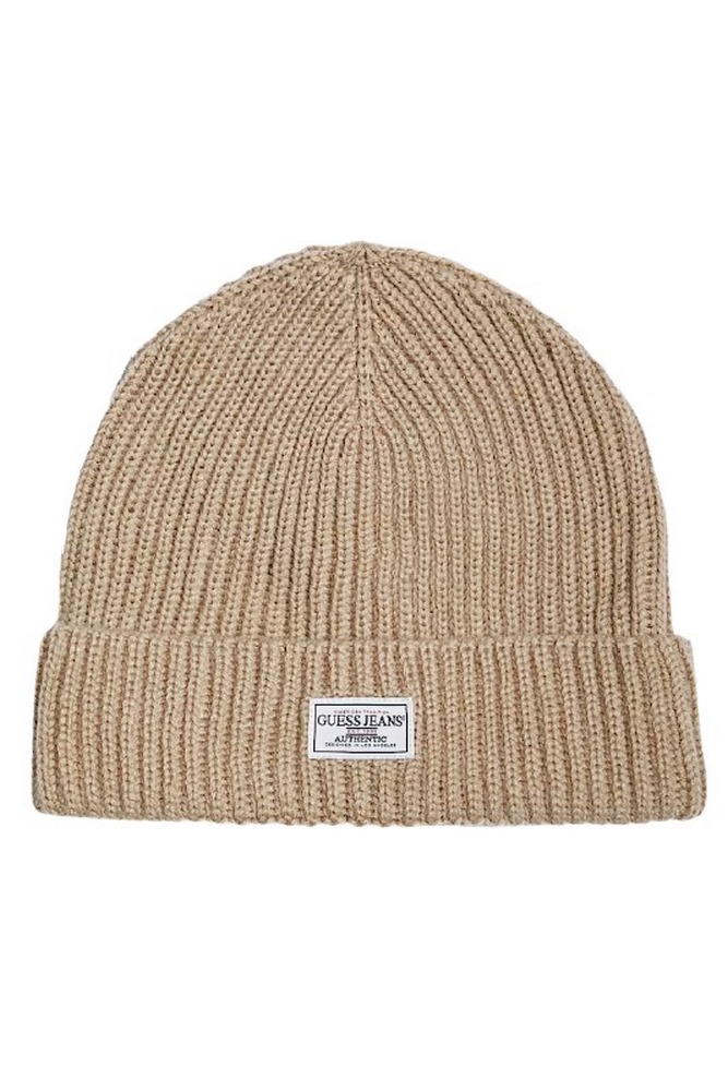 GUESS JEANS  BEANIE UNISEX ΣΚΟΥΦΟΣ ΑΝΔΡΙΚΟΣ BEIGE