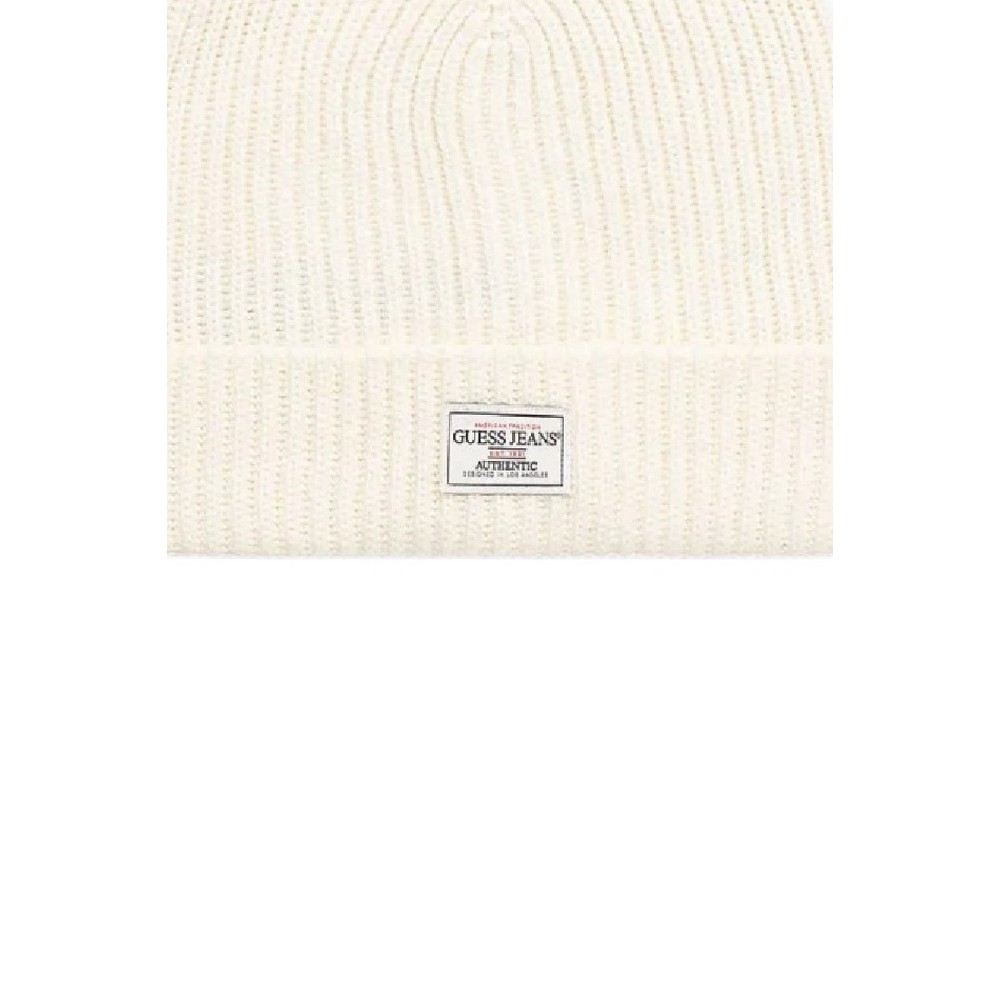 GUESS JEANS  BEANIE UNISEX ΣΚΟΥΦΟΣ ΑΝΔΡΙΚΟΣ WHITE