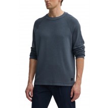 CALVIN KLEIN JEANS WASHED WOVEN LABEL WAFFLE RAGLAN ΜΠΛΟΥΖΑ ΑΝΔΡΙΚΗ DARK GREY