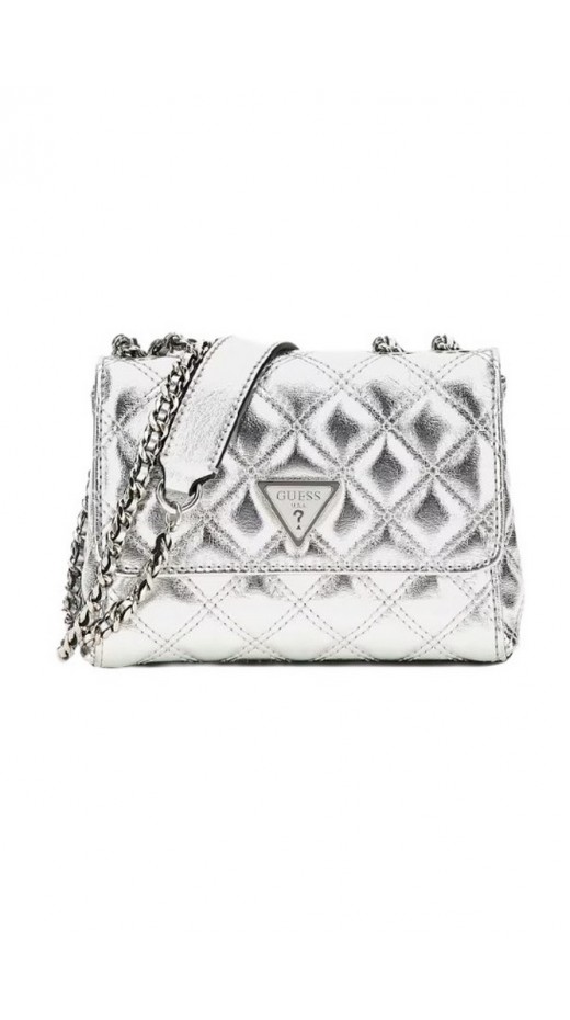 GUESS GIULLY MINI 2 COMP CNVRTBL FLP ΤΣΑΝΤΑ ΓΥΝΑΙΚΕΙΑ SILVER