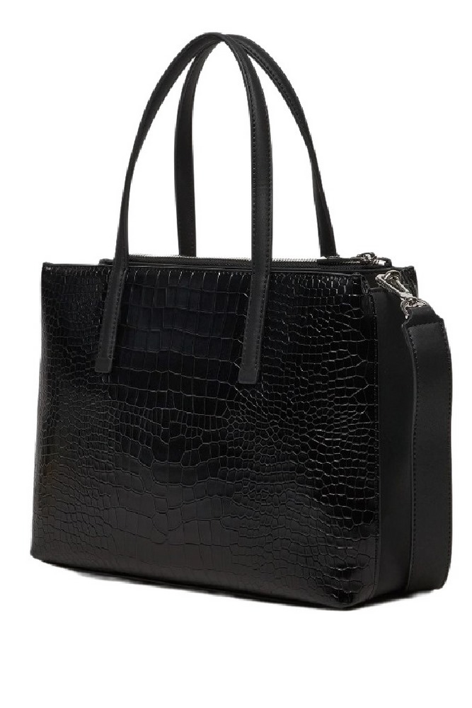 CALVIN KLEIN MUST MEDIUM TOTE_CROCO ΤΣΑΝΤΑ ΓΥΝΑΙΚΕΙΑ BLACK