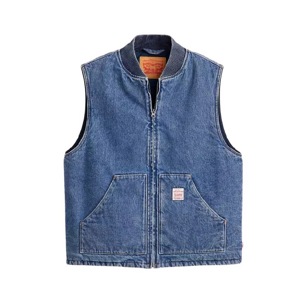 LEVI'S SANSOME VEST A85800000 ΓΙΛΕΚΟ ΜΠΟΥΦΑΝ ΑΝΔΡΙΚΟ BLUΕ DENIM