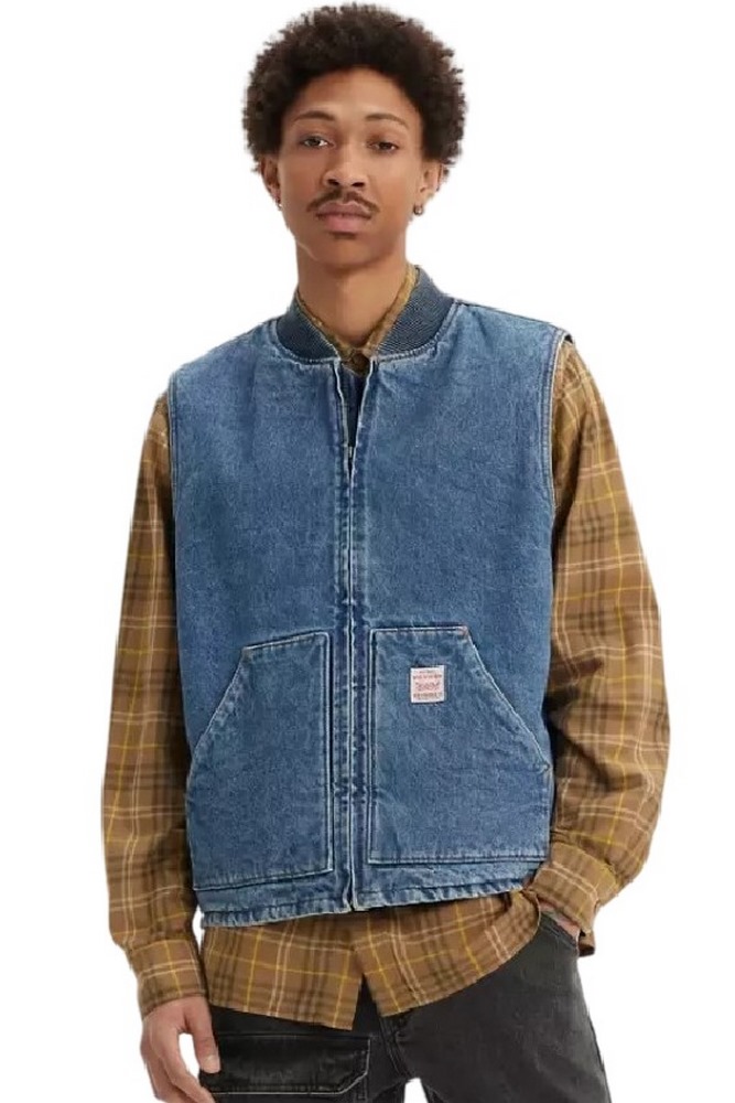 LEVI'S SANSOME VEST A85800000 ΓΙΛΕΚΟ ΜΠΟΥΦΑΝ ΑΝΔΡΙΚΟ BLUΕ DENIM