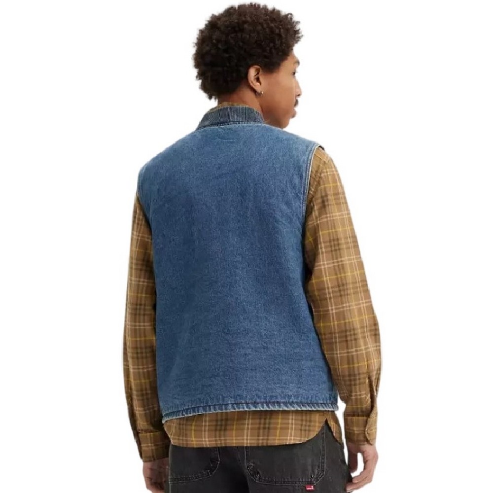 LEVI'S SANSOME VEST A85800000 ΓΙΛΕΚΟ ΜΠΟΥΦΑΝ ΑΝΔΡΙΚΟ BLUΕ DENIM