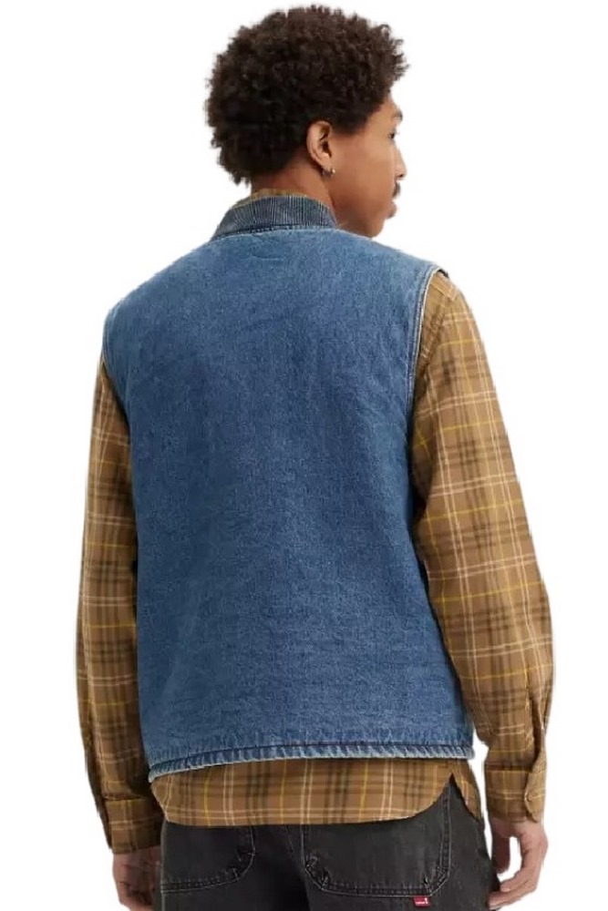 LEVI'S SANSOME VEST A85800000 ΓΙΛΕΚΟ ΜΠΟΥΦΑΝ ΑΝΔΡΙΚΟ BLUΕ DENIM