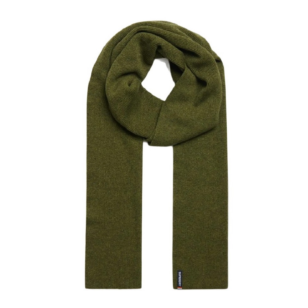 SUPERDRY D3 SDNA ESSENTIAL LOGO KNITTED SCARF ΚΑΣΚΟΛ ΓΥΝΑΙΚΕΙΟ GREEN