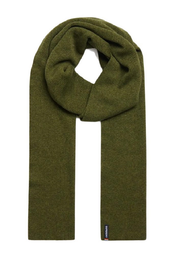 SUPERDRY D3 SDNA ESSENTIAL LOGO KNITTED SCARF ΚΑΣΚΟΛ ΓΥΝΑΙΚΕΙΟ GREEN