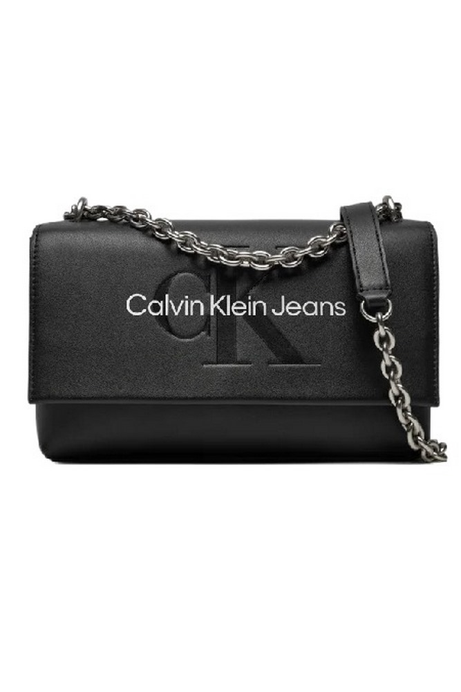 CALVIN KLEIN JEANS SCULPTED EW FLAP W/CHAIN25 MONO ΤΣΑΝΤΑ ΓΥΝΑΙΚΕΙΑ BLACK