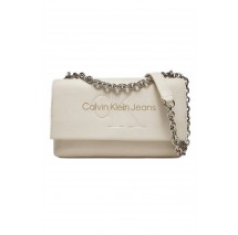 CALVIN KLEIN JEANS SCULPTED EW FLAP W/CHAIN25 MONO ΤΣΑΝΤΑ ΓΥΝΑΙΚΕΙΑ EGGSHELL