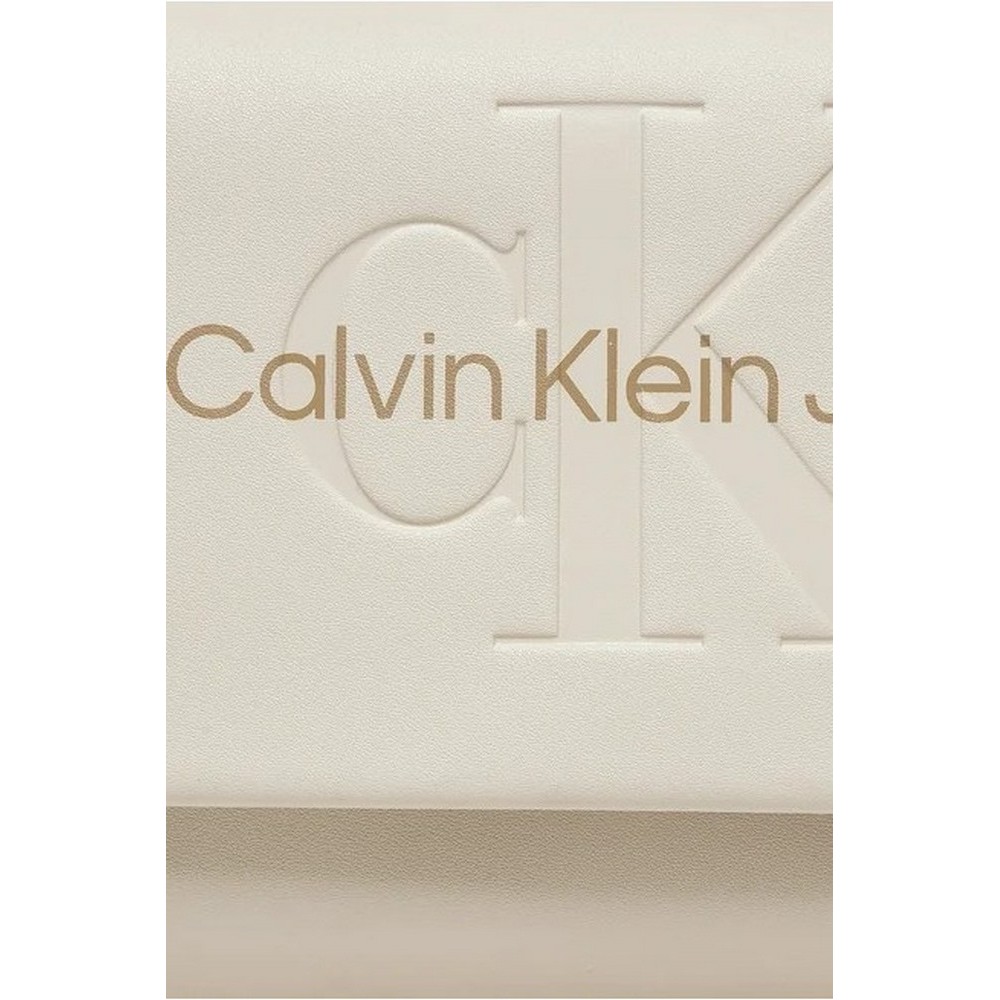 CALVIN KLEIN JEANS SCULPTED EW FLAP W/CHAIN25 MONO ΤΣΑΝΤΑ ΓΥΝΑΙΚΕΙΑ EGGSHELL