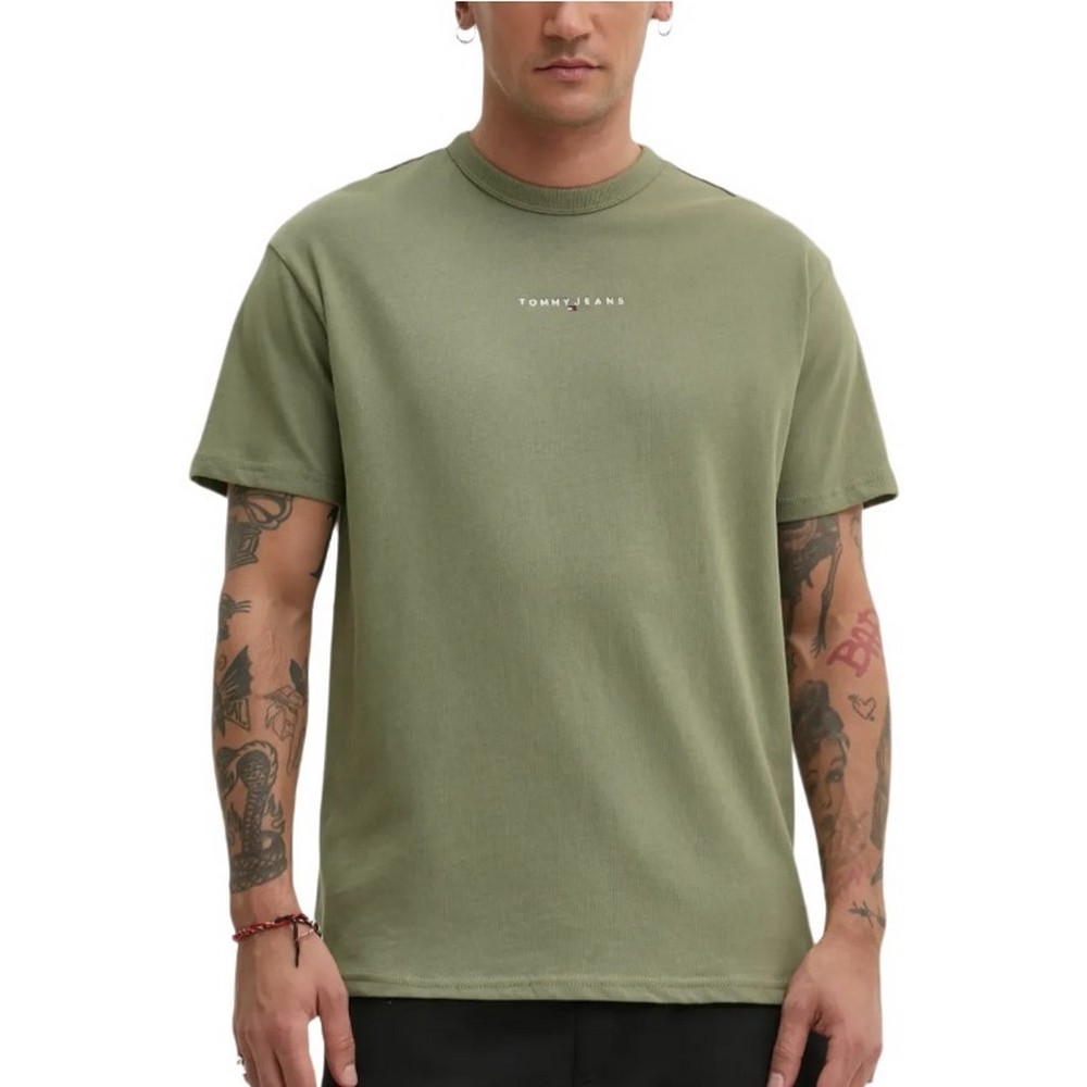 TOMMY JEANS RLX LINEAR LOGO TEE T-SHIRT ΜΠΛΟΥΖΑ ΑΝΔΡΙΚΗ GREEN