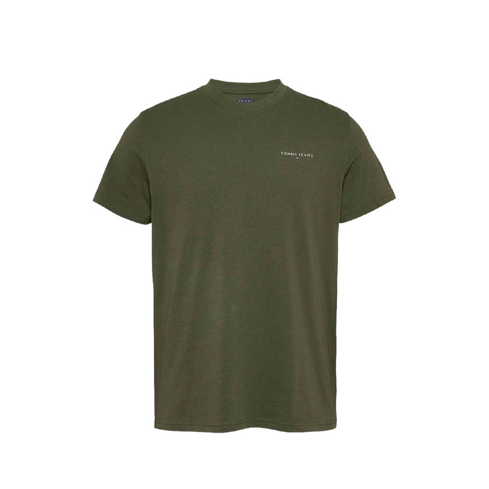 TOMMY JEANS SLIM LINEAR CHEST SS TEE EXT T-SHIRT ΜΠΛΟΥΖΑ ΑΝΔΡΙΚΗ GREEN