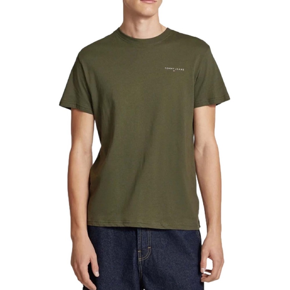 TOMMY JEANS SLIM LINEAR CHEST SS TEE EXT T-SHIRT ΜΠΛΟΥΖΑ ΑΝΔΡΙΚΗ GREEN