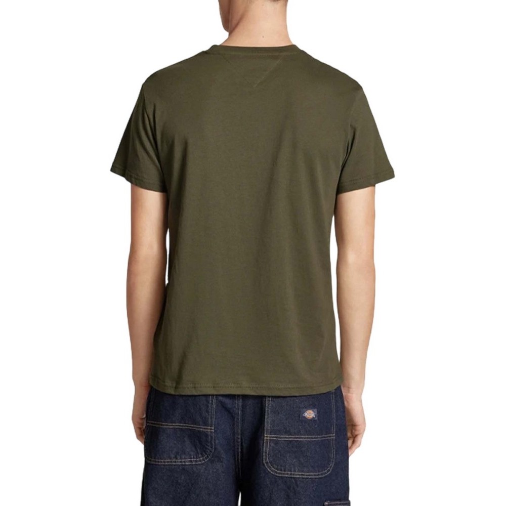 TOMMY JEANS SLIM LINEAR CHEST SS TEE EXT T-SHIRT ΜΠΛΟΥΖΑ ΑΝΔΡΙΚΗ GREEN