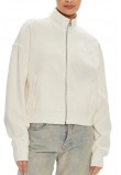 CALVIN KLEIN JEANS SATIN APPLIQUE ZIP-THROUGH ΖΑΚΕΤΑ ΓΥΝΑΙΚΕΙΑ IVORY