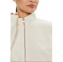 CALVIN KLEIN JEANS SATIN APPLIQUE ZIP-THROUGH ΖΑΚΕΤΑ ΓΥΝΑΙΚΕΙΑ IVORY