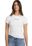 GUESS JEANS SLIM LOGO PRINT TEE T-SHIRT ΜΠΛΟΥΖΑ ΓΥΝΑΙΚΕΙΑ WHITE