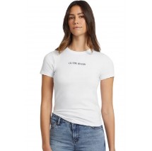 GUESS JEANS SLIM LOGO PRINT TEE T-SHIRT ΜΠΛΟΥΖΑ ΓΥΝΑΙΚΕΙΑ WHITE