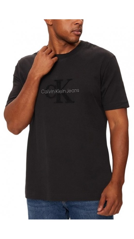 CALVIN KLEIN JEANS CHENILLE MONOLOGO TEE T-SHIRT ΜΠΛΟΥΖΑ ΑΝΔΡΙΚΗ BLACK