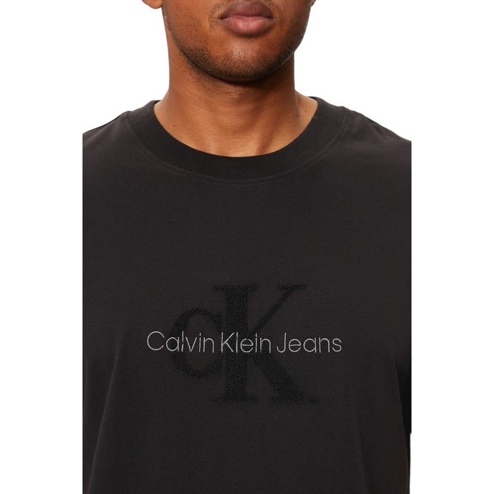 CALVIN KLEIN JEANS CHENILLE MONOLOGO TEE T-SHIRT ΜΠΛΟΥΖΑ ΑΝΔΡΙΚΗ BLACK