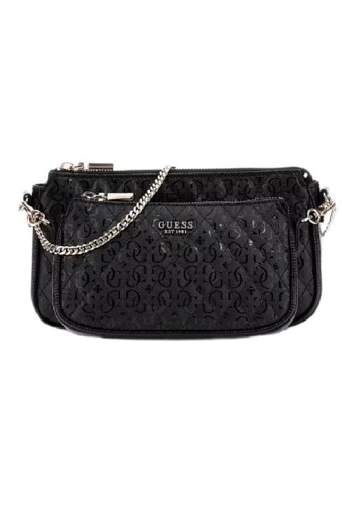 GUESS YARMILLA DBL POUCH CROSSBODY ΤΣΑΝΤΑ ΓΥΝΑΙΚΕΙΑ BLACK