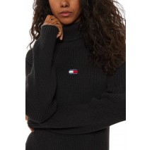 TOMMY HILFIGER MOCKNECK BADGE SWEATER DRESS ΦΟΡΕΜΑ ΓΥΝΑΙΚΕΙΟ BLACK