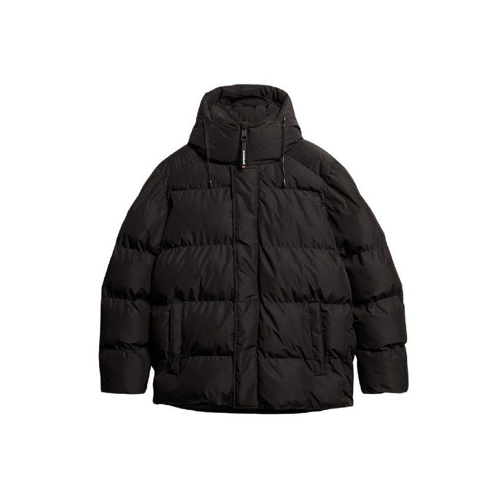 SUPERDRY D2 SDCD HOODED 5 BAFFLE SPORTS PUFFER ΜΠΟΥΦΑΝ ΑΝΔΡΙΚΟ BLACK