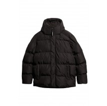 SUPERDRY D2 SDCD HOODED 5 BAFFLE SPORTS PUFFER ΜΠΟΥΦΑΝ ΑΝΔΡΙΚΟ BLACK