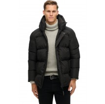 SUPERDRY D2 SDCD HOODED 5 BAFFLE SPORTS PUFFER ΜΠΟΥΦΑΝ ΑΝΔΡΙΚΟ BLACK