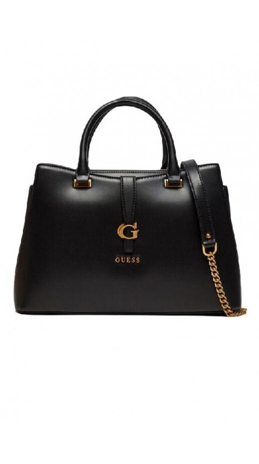 GUESS KUBA TRI COMPARTMENT SATCHEL ΤΣΑΝΤΑ ΓΥΝΑΙΚΕΙΑ BLACK