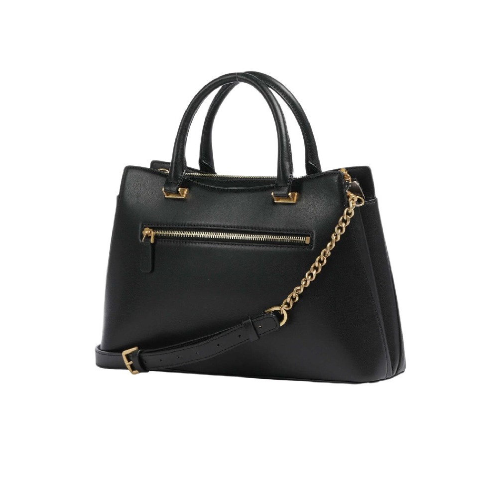 GUESS KUBA TRI COMPARTMENT SATCHEL ΤΣΑΝΤΑ ΓΥΝΑΙΚΕΙΑ BLACK