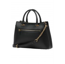 GUESS KUBA TRI COMPARTMENT SATCHEL ΤΣΑΝΤΑ ΓΥΝΑΙΚΕΙΑ BLACK