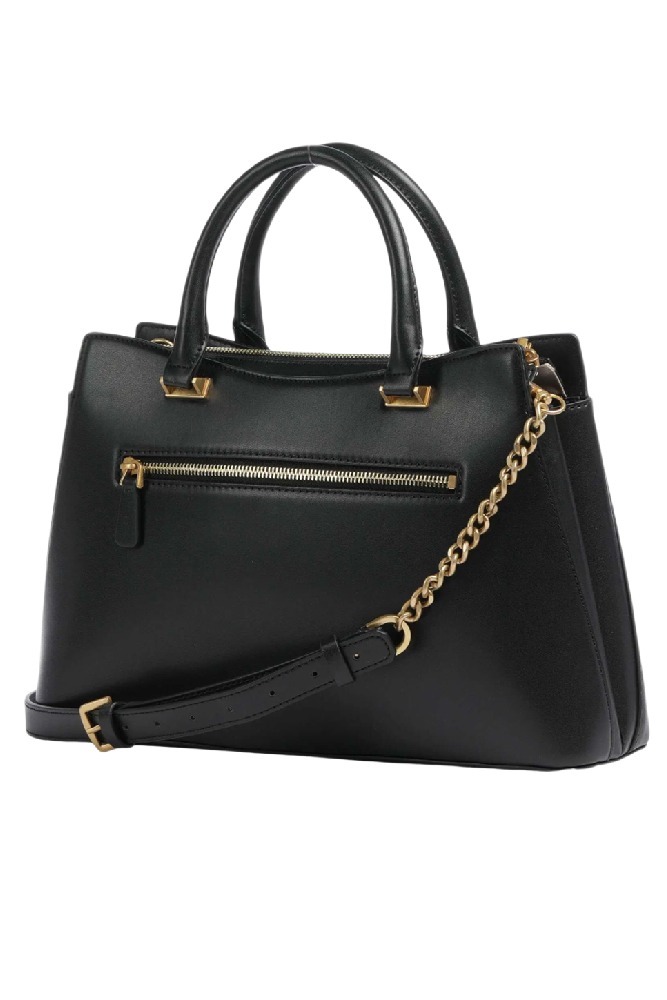 GUESS KUBA TRI COMPARTMENT SATCHEL ΤΣΑΝΤΑ ΓΥΝΑΙΚΕΙΑ BLACK