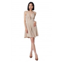 GUESS SL AIDA FLARE DRESS ΦΟΡΕΜΑ ΓΥΝΑΙΚΕΙΟ BEIGE