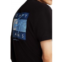 TOMMY JEANS REG RWB FLAG TEE EXT T-SHIRT ΜΠΛΟΥΖΑ ΑΝΔΡΙΚΗ BLACK