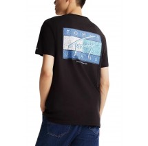 TOMMY JEANS REG RWB FLAG TEE EXT T-SHIRT ΜΠΛΟΥΖΑ ΑΝΔΡΙΚΗ BLACK