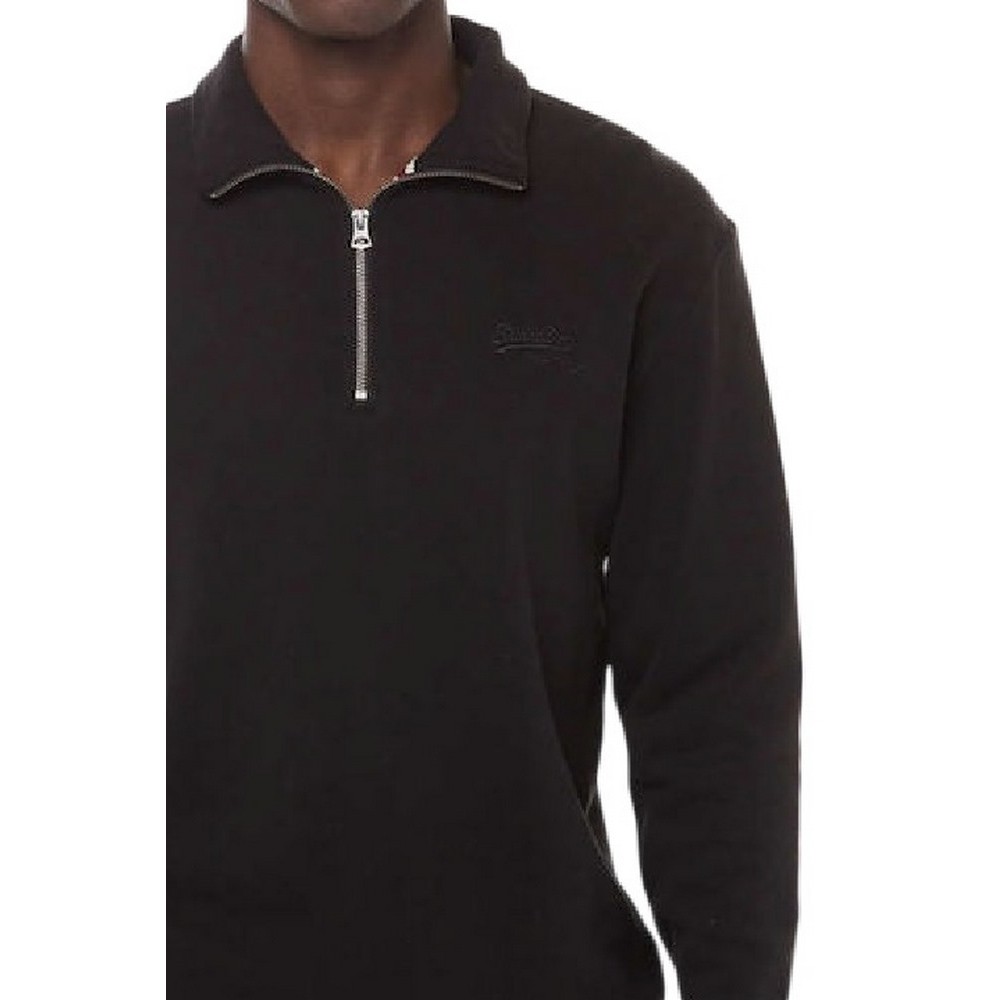 SUPERDRY D1 OVIN ESSENTIAL LOGO HENLEY ΦΟΥΤΕΡ ΜΠΛΟΥΖΑ ΑΝΔΡΙΚΗ BLACK