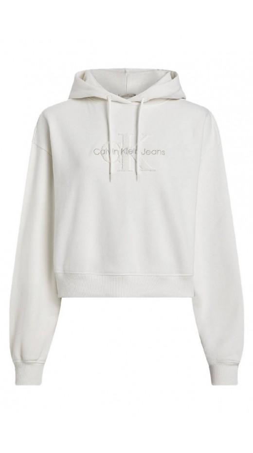 CALVIN KLEIN JEANS CHENILLE MONOLOGO HOODIE ΜΠΛΟΥΖΑ ΦΟΥΤΕΡ ΓΥΝΑΙΚΕΙΑ IVORY