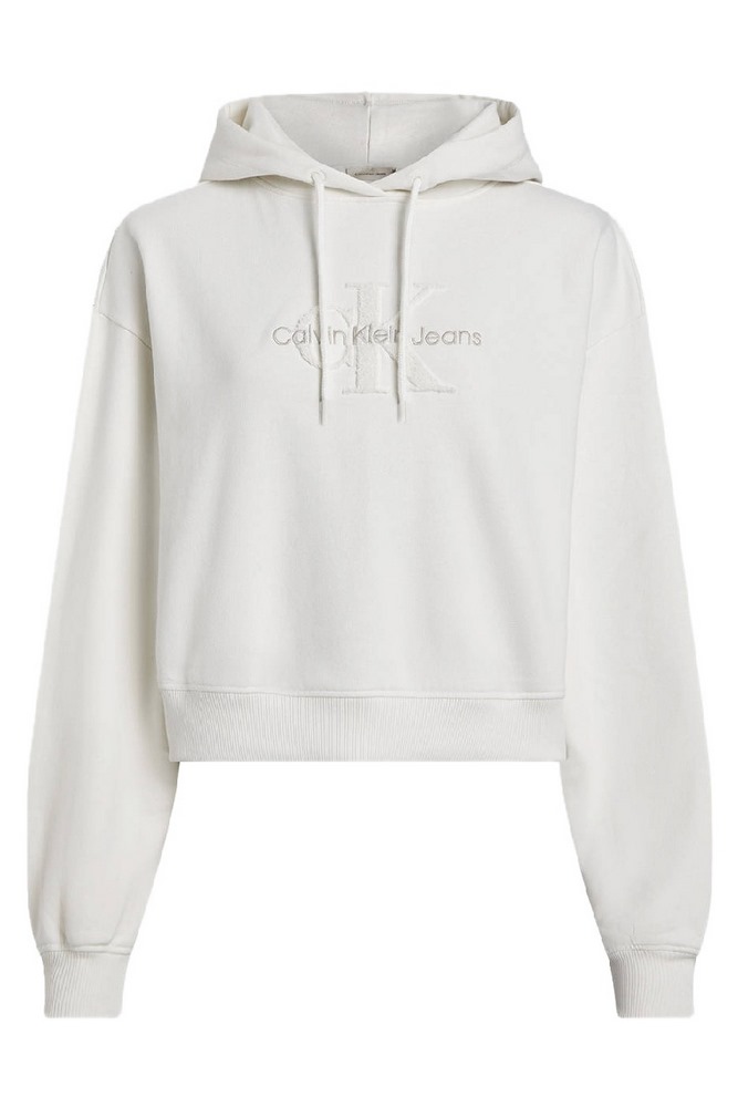 CALVIN KLEIN JEANS CHENILLE MONOLOGO HOODIE ΜΠΛΟΥΖΑ ΦΟΥΤΕΡ ΓΥΝΑΙΚΕΙΑ IVORY