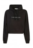 CALVIN KLEIN JEANS CHENILLE MONOLOGO HOODIE ΜΠΛΟΥΖΑ ΦΟΥΤΕΡ ΓΥΝΑΙΚΕΙΑ BLACK