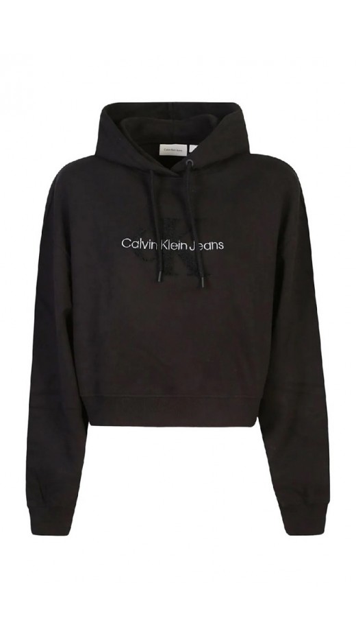 CALVIN KLEIN JEANS CHENILLE MONOLOGO HOODIE ΜΠΛΟΥΖΑ ΦΟΥΤΕΡ ΓΥΝΑΙΚΕΙΑ BLACK